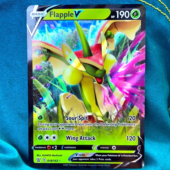 Toys | Flapple V Pokmon Card | Poshmark